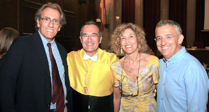 (De izq. a dcha.) Pere Riutord, Ustrell, Sebastiana Arroyo y Carlos Subirá.